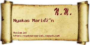 Nyakas Marián névjegykártya